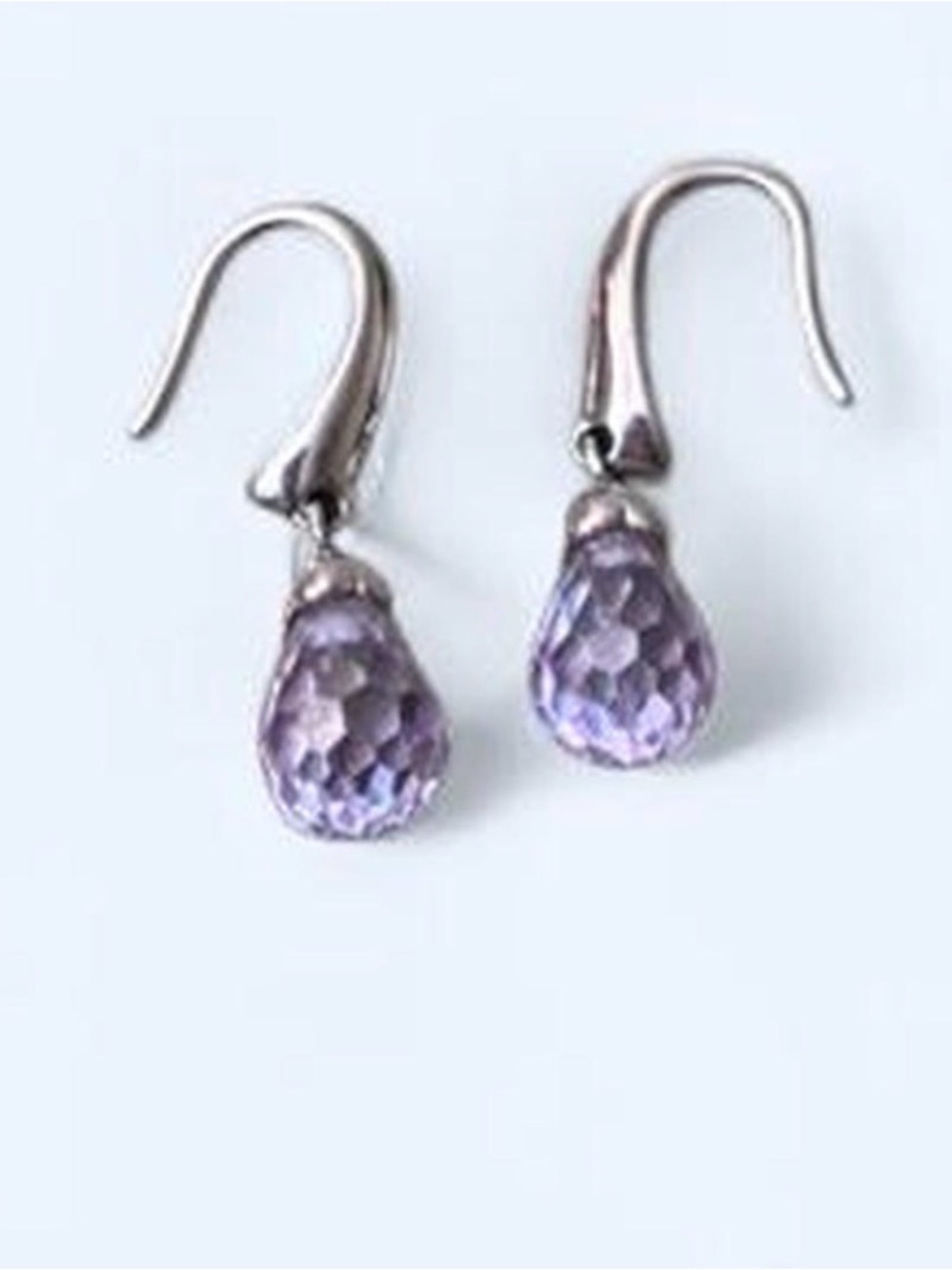 Sterling Silver Amethyst Drop Earrings